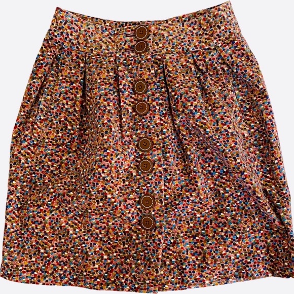elevenses Dresses & Skirts - Anthropologie Elevenses Colorful Aerial Confetti Dot Button Skirt 2